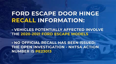 Ford Escape Door Hinge Recall Alert Latest Updates 2024 Lemon Law Firm