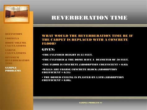 PPT - REVERBERATION TIME PowerPoint Presentation, free download - ID ...