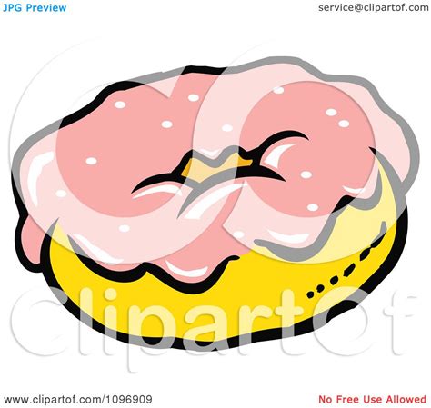 Clipart Donut With Pink Frosting Royalty Free Vector Illustration By