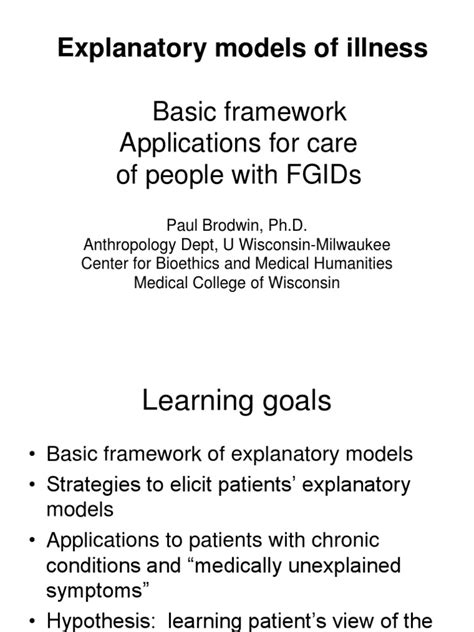 explanatory models  patient chronic condition