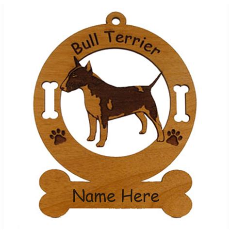 2035 Bull Terrier Colored Standing Ornament Personalized Wit