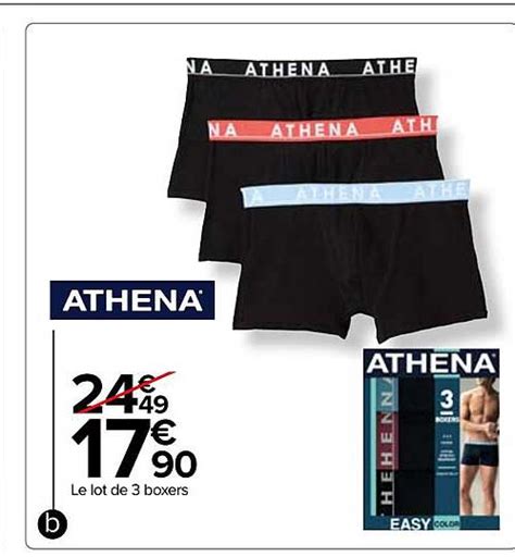 Promo Le Lot De 3 Boxers Athena Chez Carrefour ICatalogue Fr