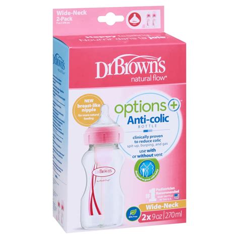 Dr Brown S Options Anti Colic Wide Neck Pink Oz Bottles Shop