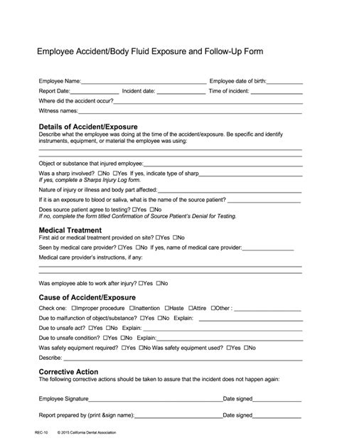 Dental Needle Stick Injury Report Form Fill Out Sign Online Dochub