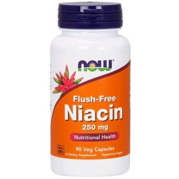 Flush free Niacin 250mg 90 cápsulas Now Foods