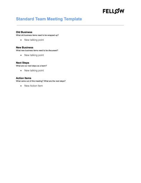 Meeting Agenda Template