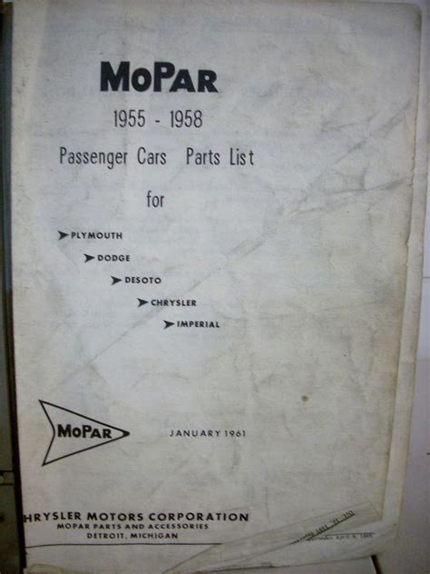 Purchase Mopar Dodge Chrysler Plymouth Desoto