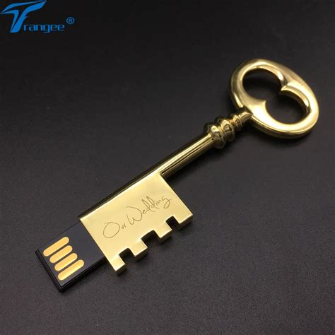 Trangee Skeleton Key Usb Flash Drive 4gb 8gb 16gb 32gb Pendrive Golden Pen Drive Usb 2 0 Flash