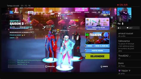 Live Fortnite Fr Pp D Fil De Mode Youtube