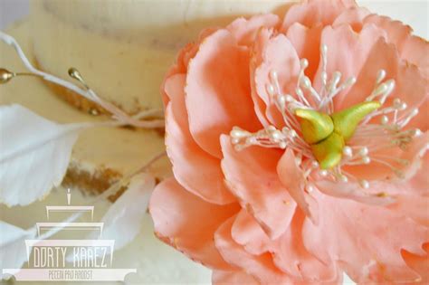 Semi Naked Wedding Cake With Sugar Flowers Cake By CakesDecor