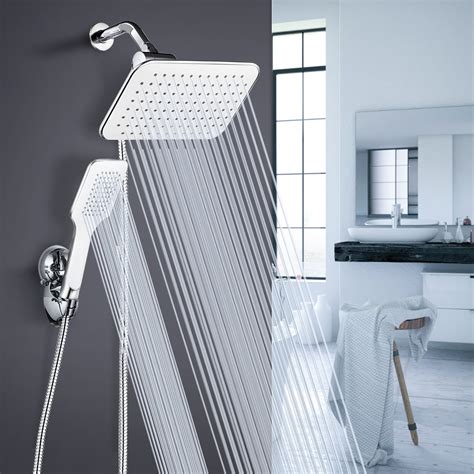 10 In Rain Shower Head Handheld Combo Adjustable Rainfall Showerhead