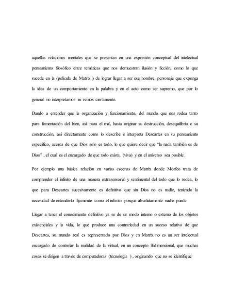 Ensayo Descartes Y Matrix Pdf Descarga Gratuita