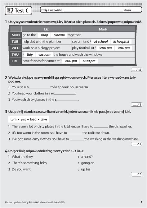 Brainy Kl Unit Test C Unit Test C Us Yszysz Dwukrotnie Rozmow