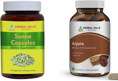 Amazon Herbal Hills Senna Capsules And Arjuna Capsules Terminalia