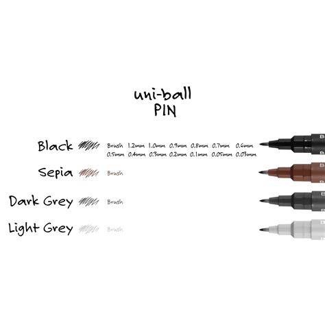 pin brush fine  drawing pens uni ball