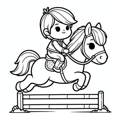 Coloriage Cheval mignon qui saute télécharger et imprimer gratuit sur