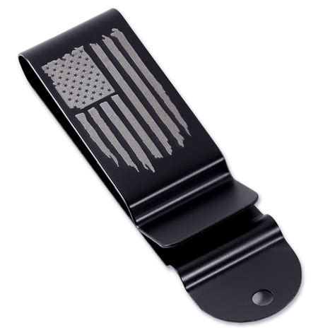 Belt Clip - Universal Sheath/Holster - Model 1 - Black - (w/USA Flag ...