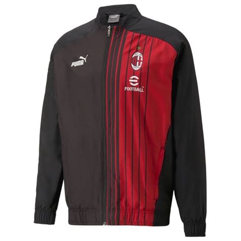 Milan Jacket Pre Match Puma Black Tango Red Unisportstore