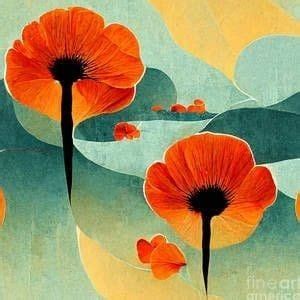 Abstract Red Poppy Painting