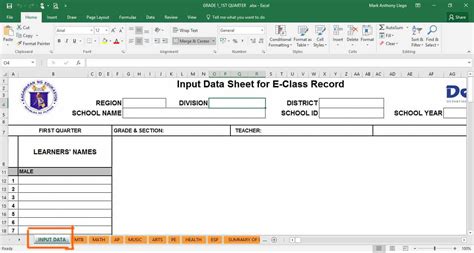 Deped Electronic Class Record Ecr Templates Teacherph