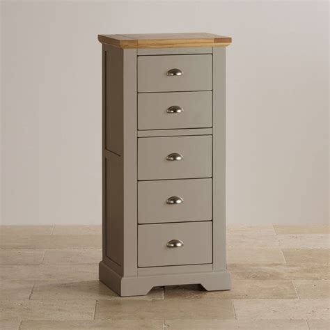 Grey Tallboy St Ives Oak Furnitureland Oak Furnitureland Grey