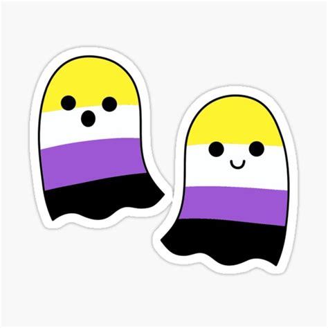 Non Binary Ghosts Sticker For Sale By Lilyanna Redbubble