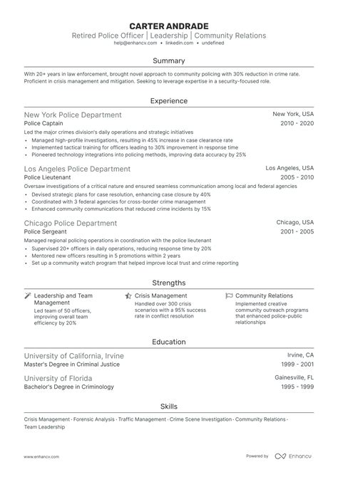 5 Retired Police Officer Resume Examples And Guide For 2024