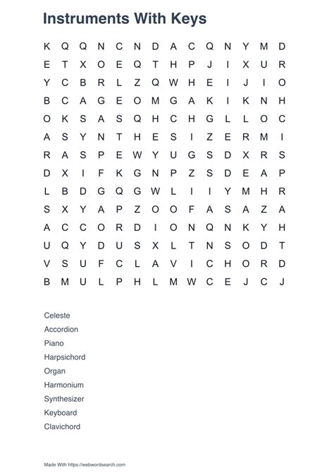 Instruments With Keys Word Search