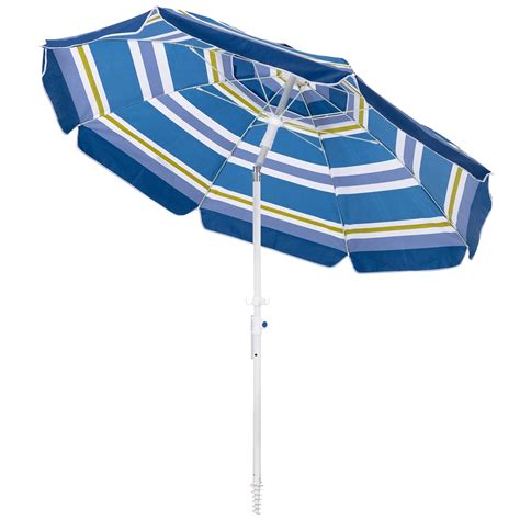 MEWAY 7 5ft Beach Umbrella With Sand Anchor Tilt Mechanism Portable