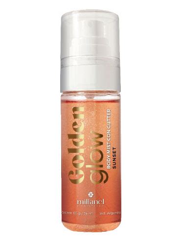 Body Mist Con Glitter Golden Glow Sunset X Ml Millanel Zona Norte