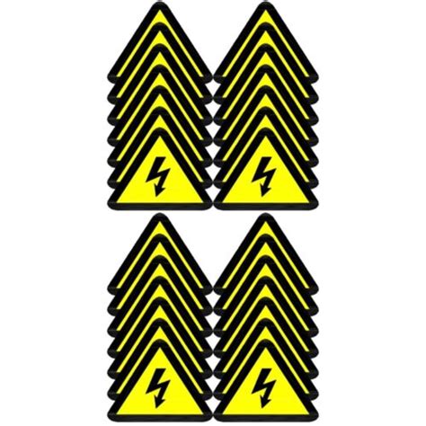 60 Pcs Warning Electric Shocks Signs Electric Shocks Warning Stickers Label Ebay