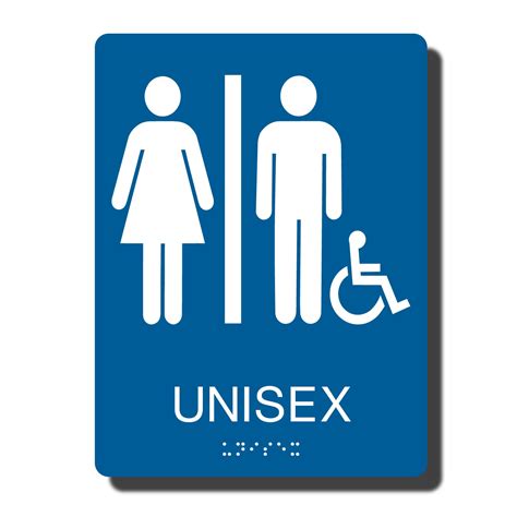 Ada Unisex Handicap Restroom Sign W Braille Several Colors Nap Ada