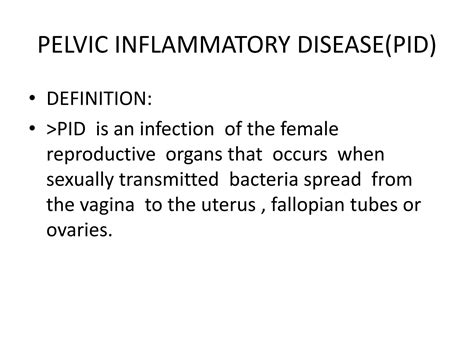 Solution Pelvic Inflammatory Disease Presentation Studypool