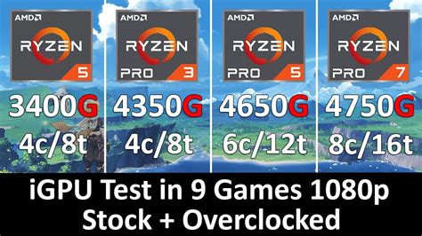 Ryzen 5 3400g Vs Ryzen 3 Pro 4350G Vs Ryzen 5 Pro 4650G Vs Ryzen 7