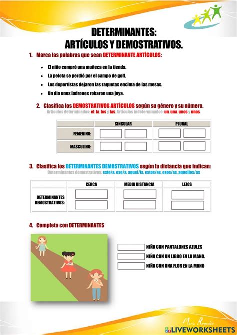 Los Determinantes Demostrativos Ficha Interactiva Y Descargable Pue Nbkomputer