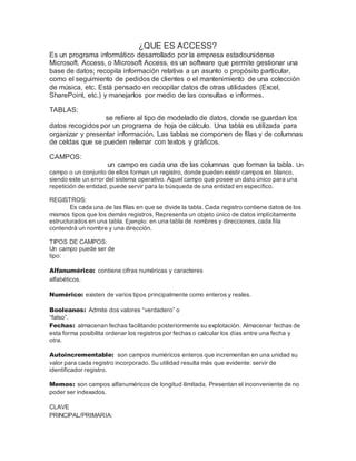 Resumen Anal Tico De Access Pdf