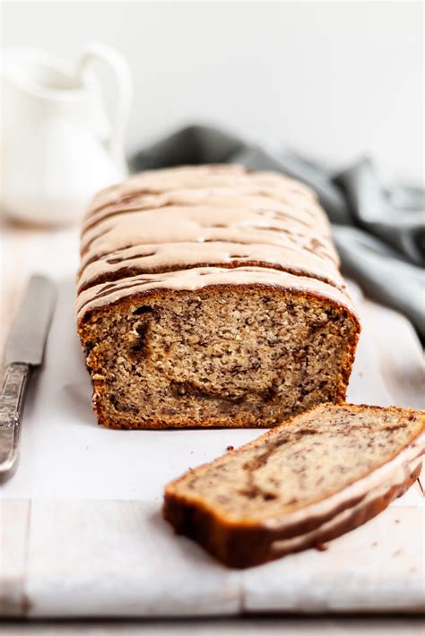 Vegan Cinnamon Swirl Banana Bread Crumbs Caramel