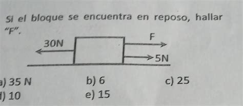 Si El Bloque Se Encuentra En Reposo Hallar FAyudaa Brainly Lat