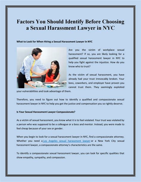 Factors You Should Identify Before Choosing A Sexual Harassment Lawyer