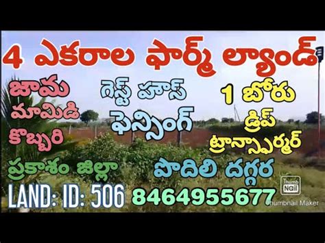 4 ACRES OF FARM LAND FOR SALE PRAKASAM DT PODILI AP PH NO