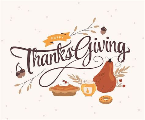 Free Vector | Flat thanksgiving text illustration