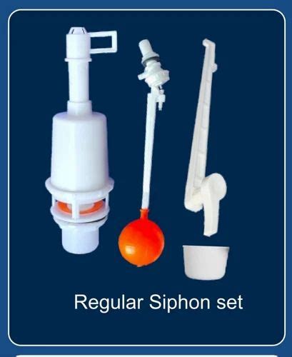 White Base Regular Siphon Set For Cistern Fitting Single Piece