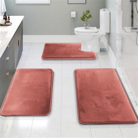 Lot De 3 Tapis De Bain En Mousse À Mémoire De Forme Ultra Doux