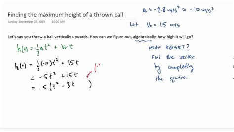 Projectile Motion Max Height