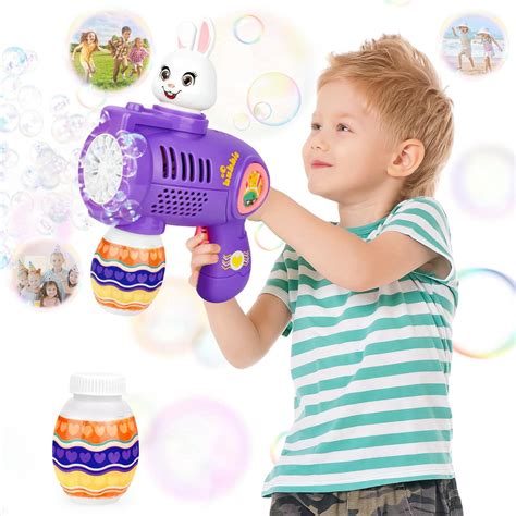 Meottam Easter Bunny Bubble Blowing Machine, Leak-Proof Rabbit Bubble