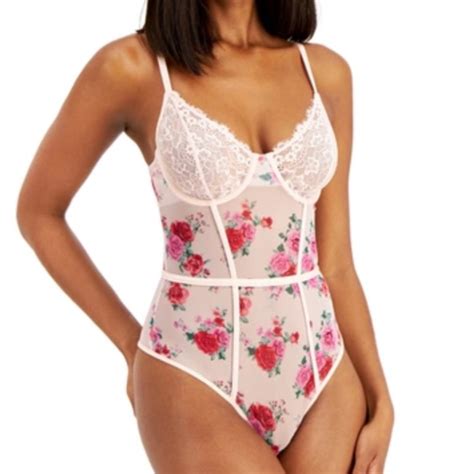 Inc International Concepts Intimates And Sleepwear Nwt Inc Floral Lace Lingerie Bodysuit Size