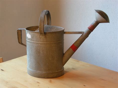 Vintage Watering Can 8 Liters Large Galvanized Can