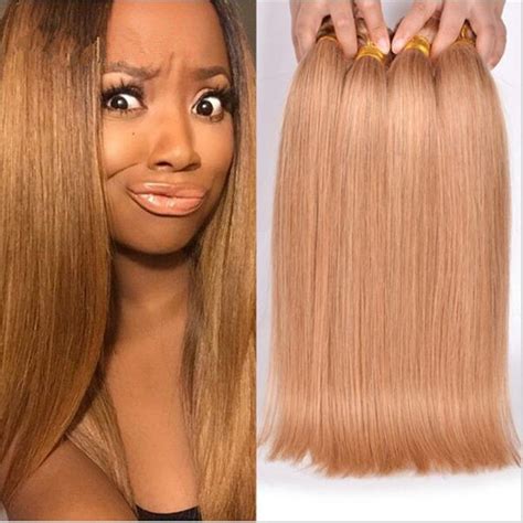 2018 Honey Blonde Hair Extensions 27 Blonde Straight Hair Bundles New Popular Color 27 Pure