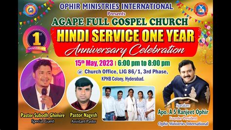 May Hindi Service Year Anniversary Celebrations Church