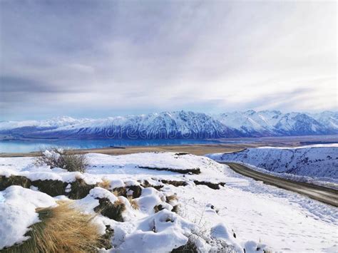 Lac Tekapo De La Fin De La Route De Lilybank En Hiver Le Du Sud